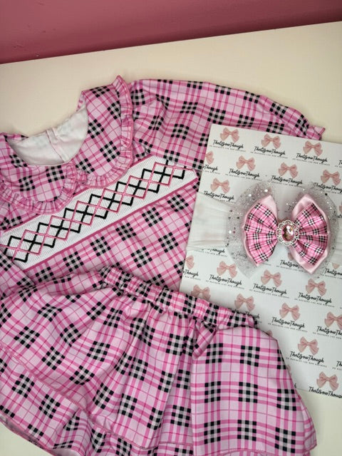Pink Burb Smocked Skirt Set