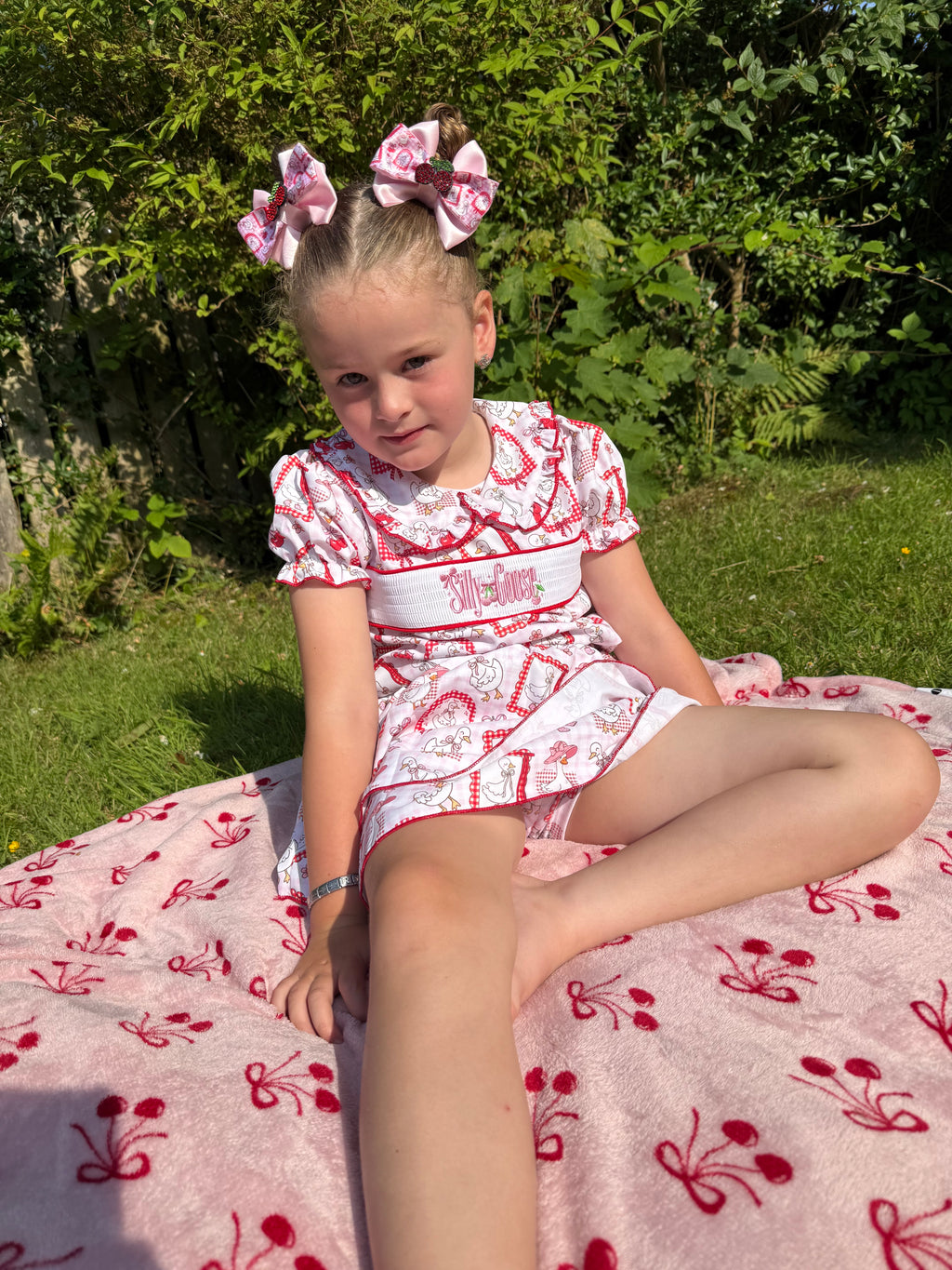 Silly Goose Smocked Skirt Set