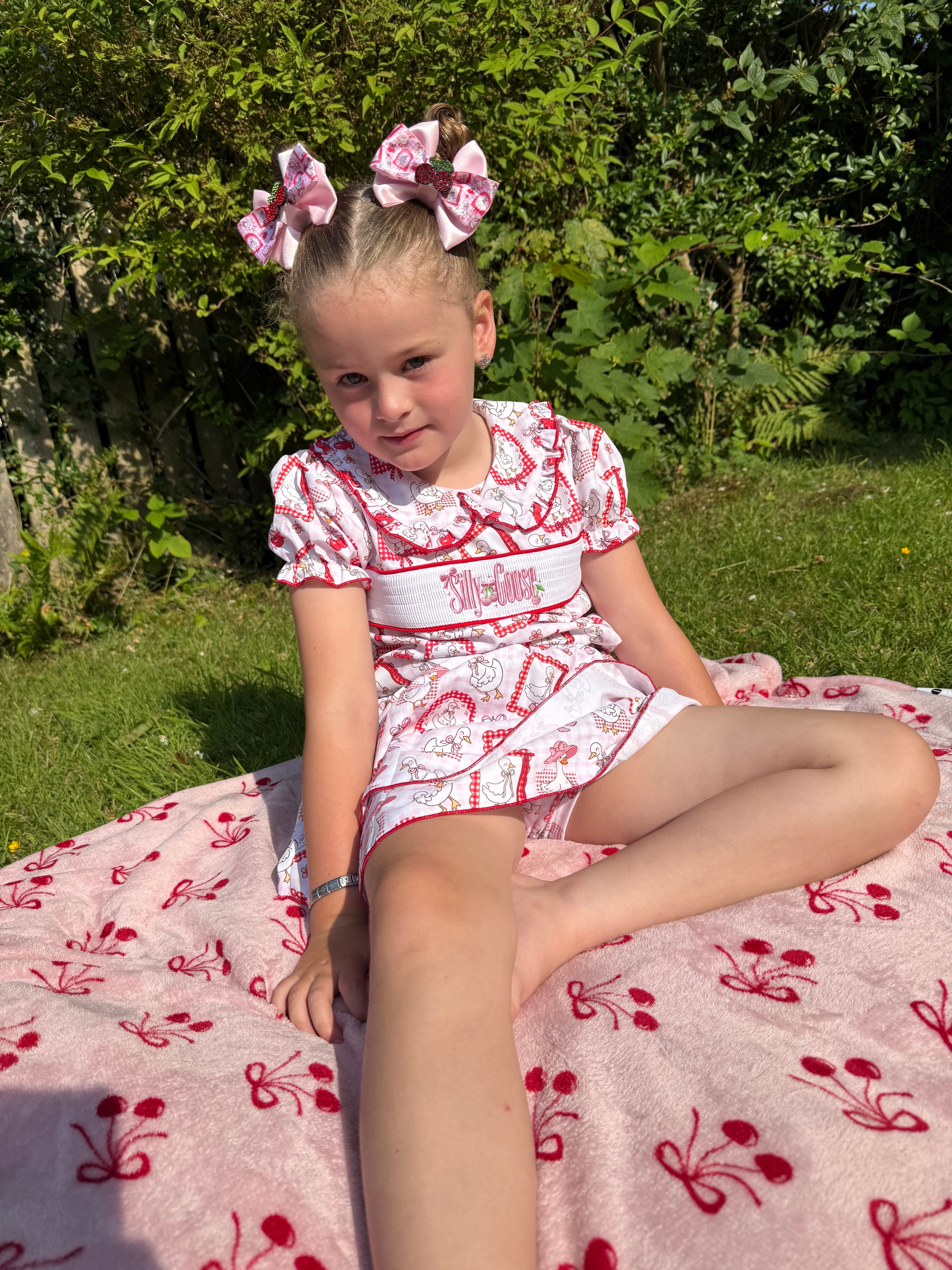 Silly Goose Smocked Skirt Set