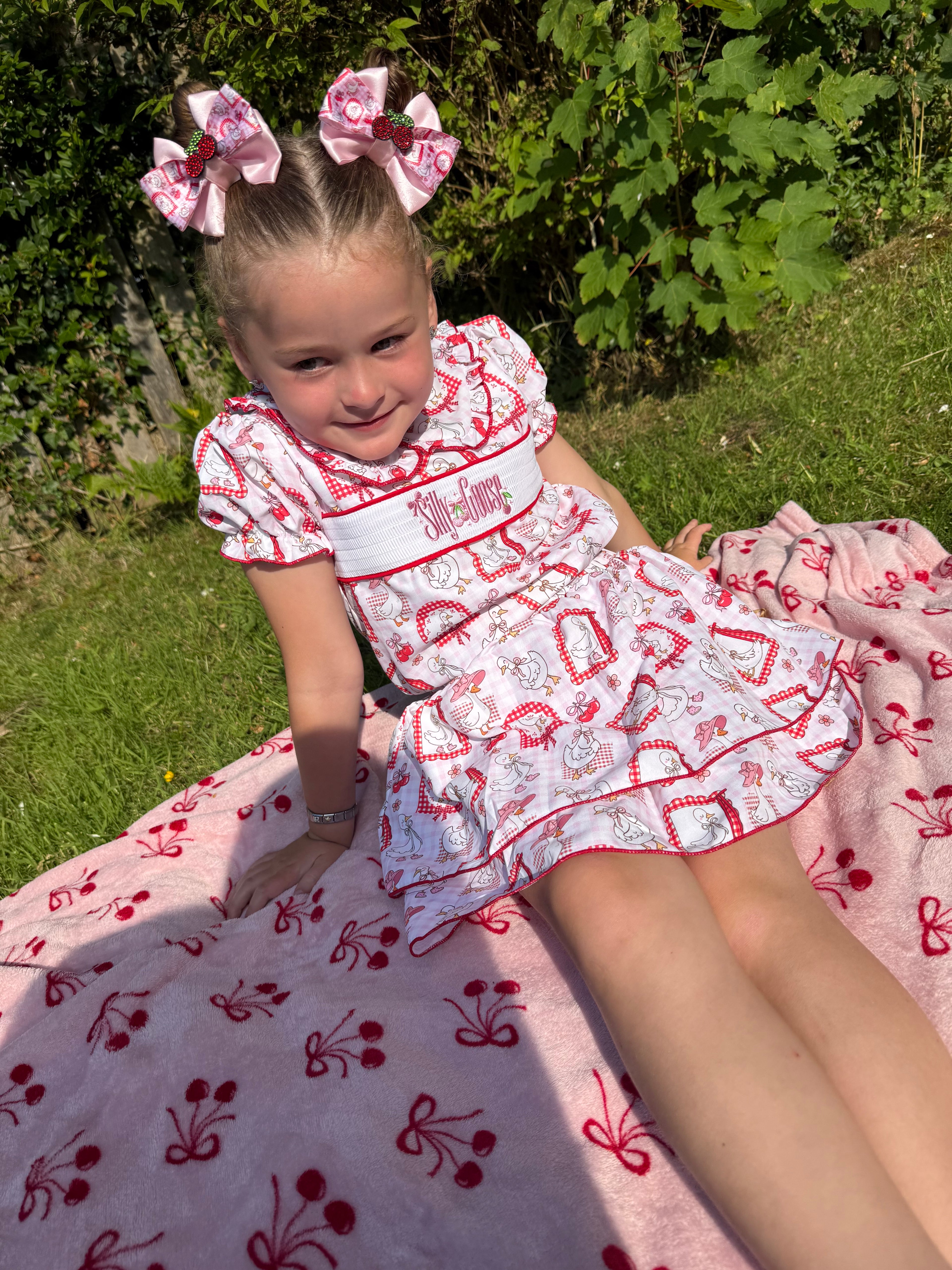 Silly Goose Smocked Skirt Set