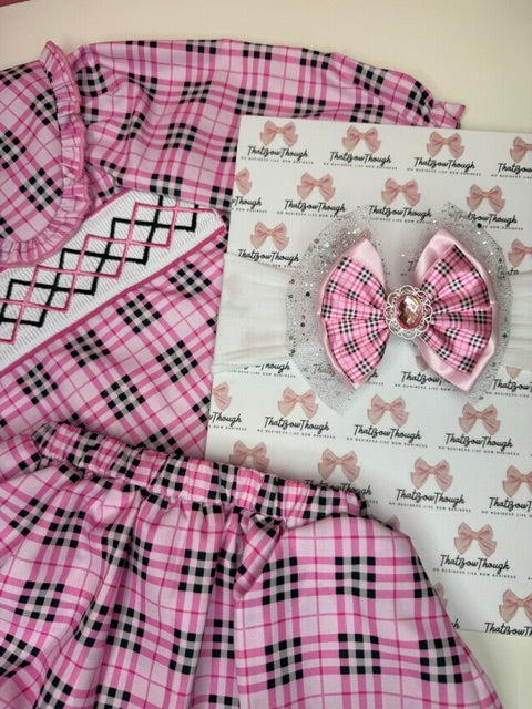Pink Burb Smocked Skirt Set