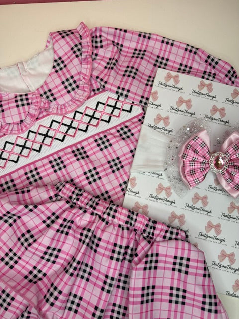 Pink Burb Smocked Skirt Set