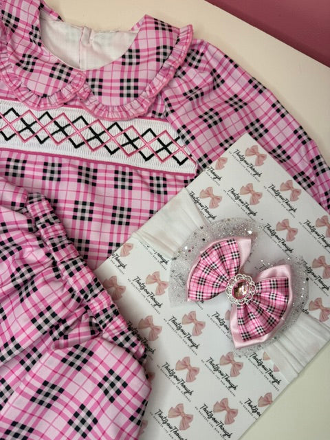 Pink Burb Smocked Skirt Set
